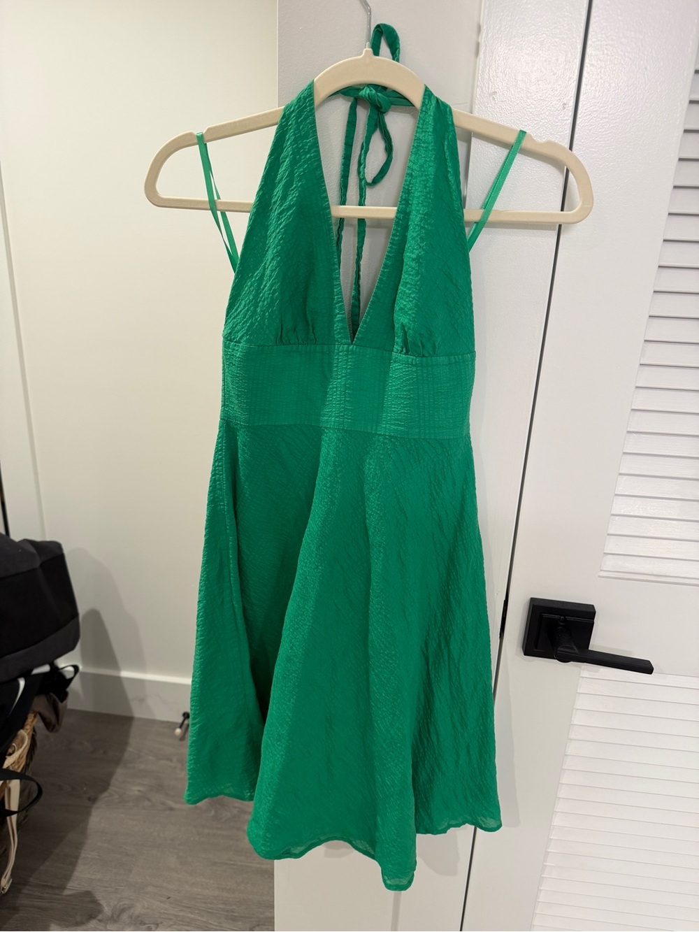 J Crew Vintage Green Halter Cotton Dress